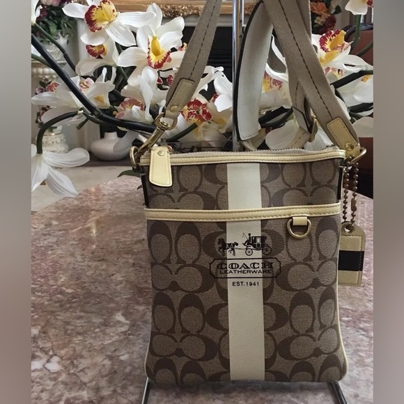 Coach Handbags - COACH HERITAGE SIGNATURE CROSS BODY  BAG